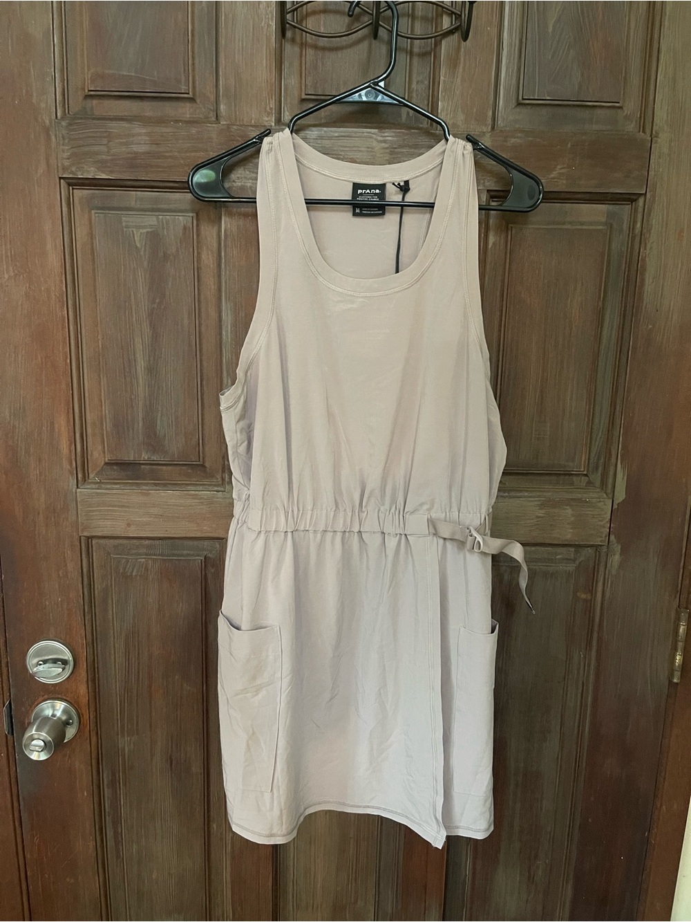 Prana Women's Railay Sleeveless Drawstring Pocket Dress - Light Taupe Size M